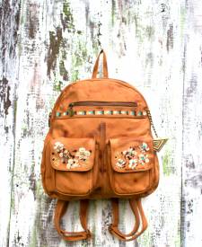 Backpack Jimena Caramel Flowers