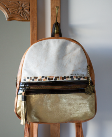 Triana Leather Backpack Gold