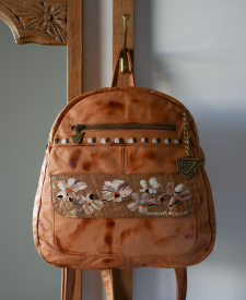 Lyris Leather Backpack Gold