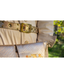 Gold Leather Belt Studs