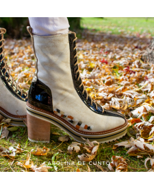 Dana Leather Boots White