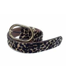 Cinto De Cuero Ancho Animal Print