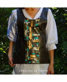 Leather vest with art Navajo 