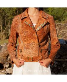 Leather jacket Nagisa with art 