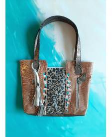 Artemisa Grey Leather Handbag