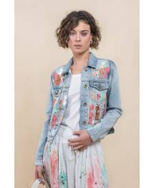 Jeans jacket with art