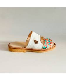 Leather sandal Anika with art 