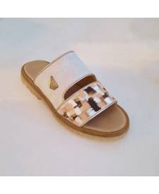 Leather sandal Anika with art 