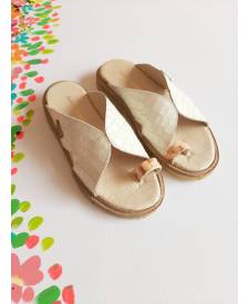 Leather sandal Anika with art 