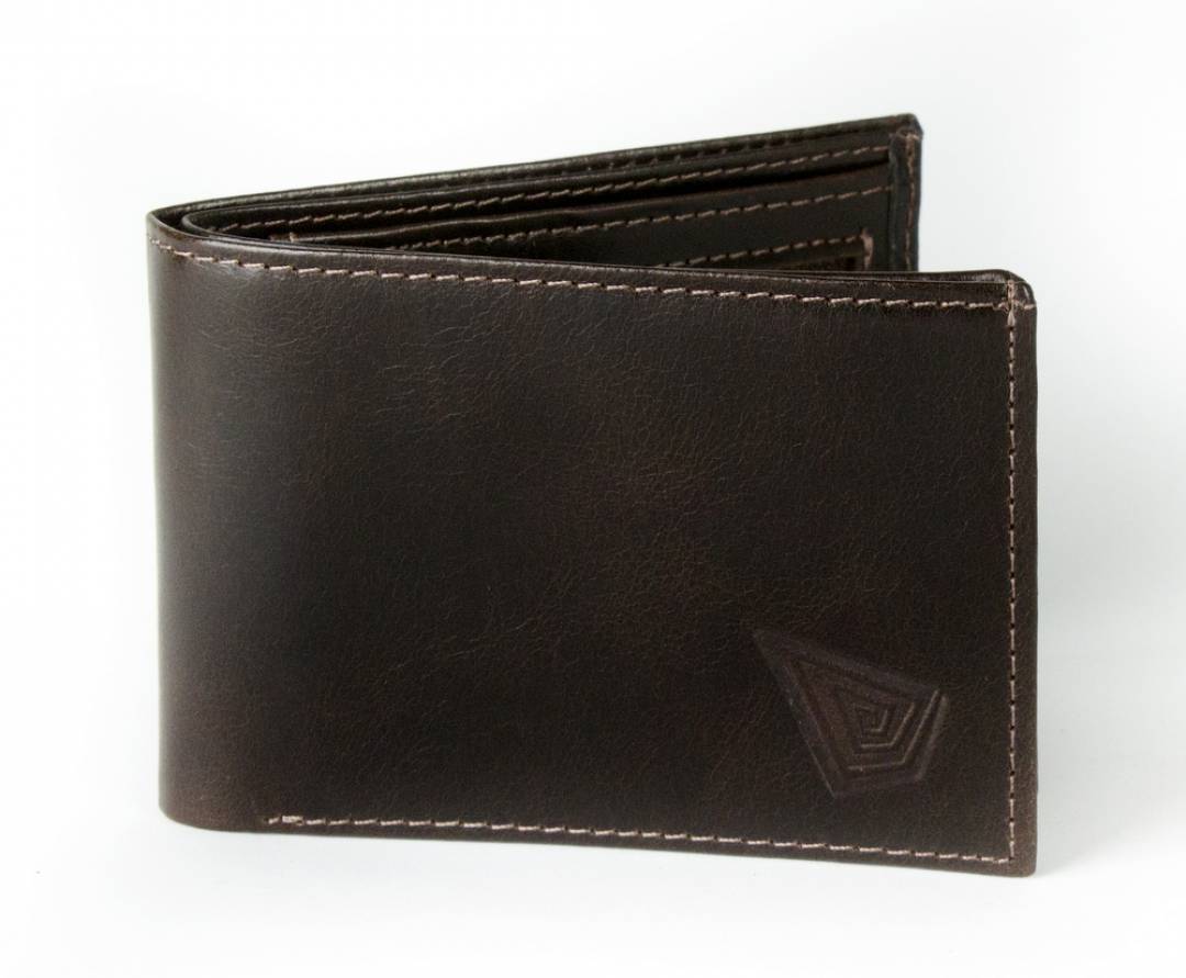 Brown leather wallet for men.