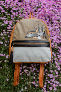 Triana Leather Backpack Beige