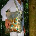 Leather bag gold Bruna with art