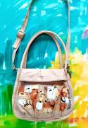 Bolson Ivory Handbag With Art