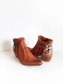 Leather boots Eva terracotta with art
