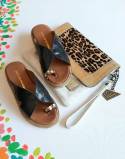 Leather sandal Anika with art 