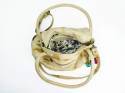 soft leather handbag in ivory color