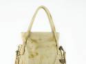 soft leather handbag in ivory color